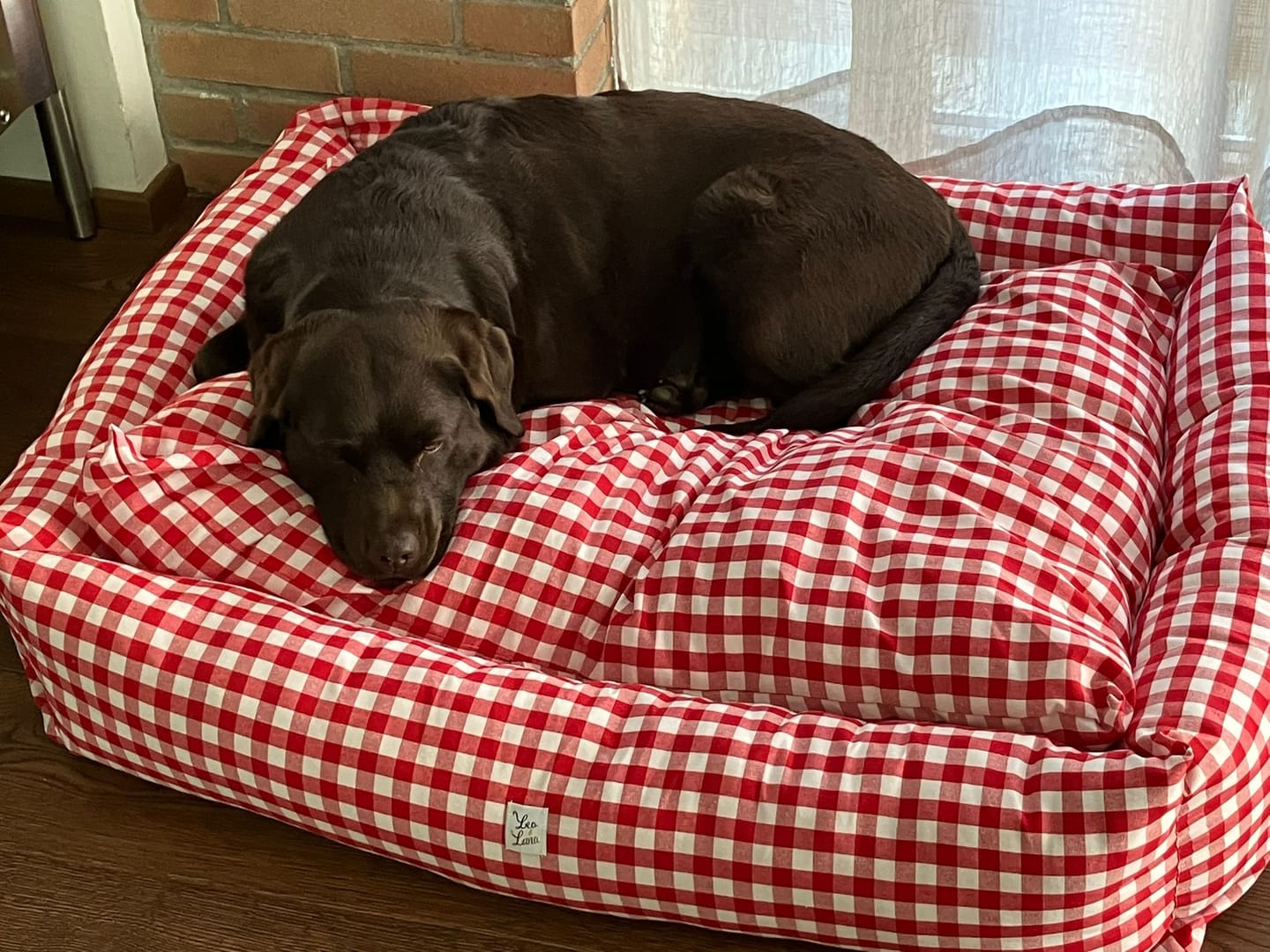 Customer photo review of Divanetto Cotone Quadretto Rosso
