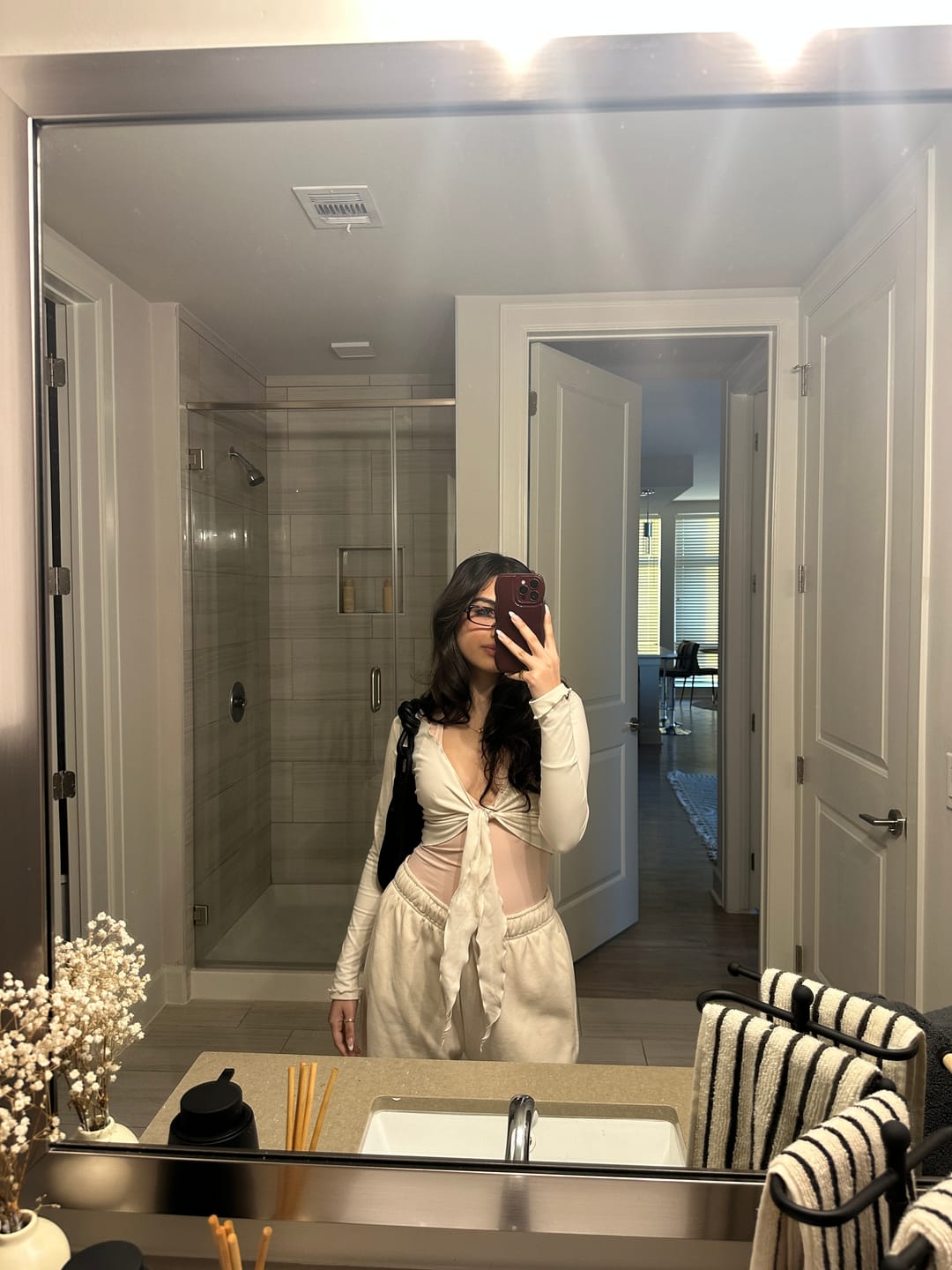 Customer photo review of The Wrap Top / Cream