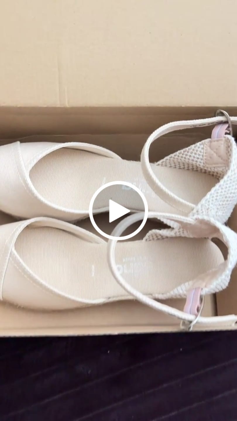 Customer video review of Girona Eco Canvas Vegan Espadrille Wedges - Beige Tan