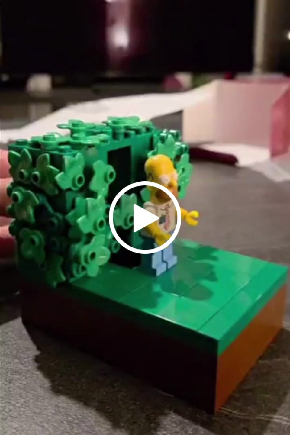 Customer video review of Buildable Homer in the Bushes Display Set