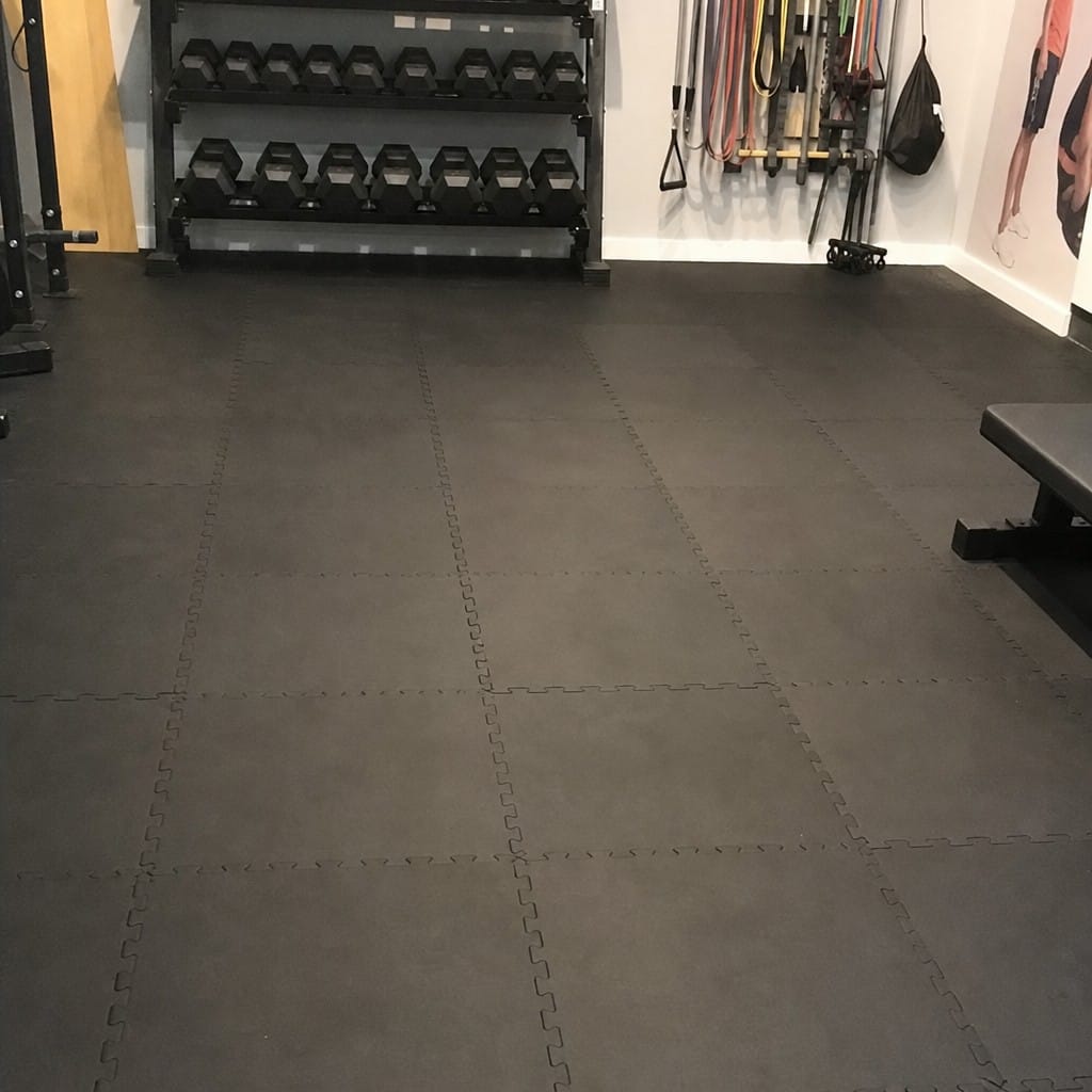 Customer photo review of 16mm Interlocking Rubber Gym Tiles | 500mm × 500mm | EN 13893 Certified | Commercial Grade