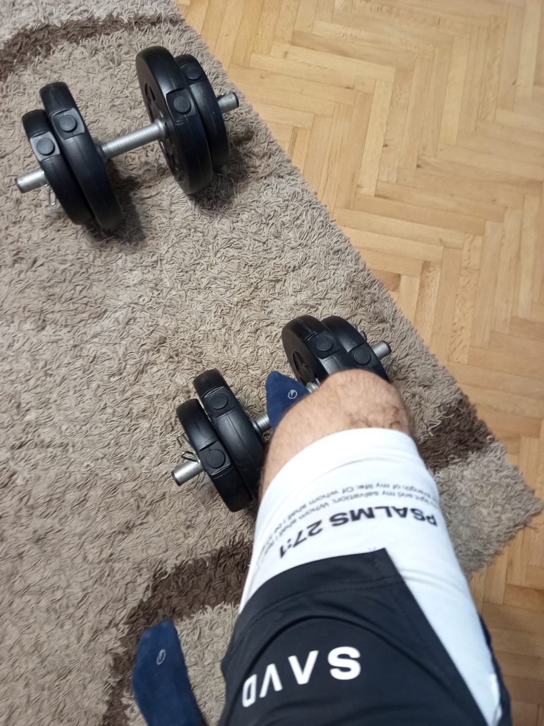 Customer photo review of Psalms 27:1 Soldier’s Faith Performance Shorts