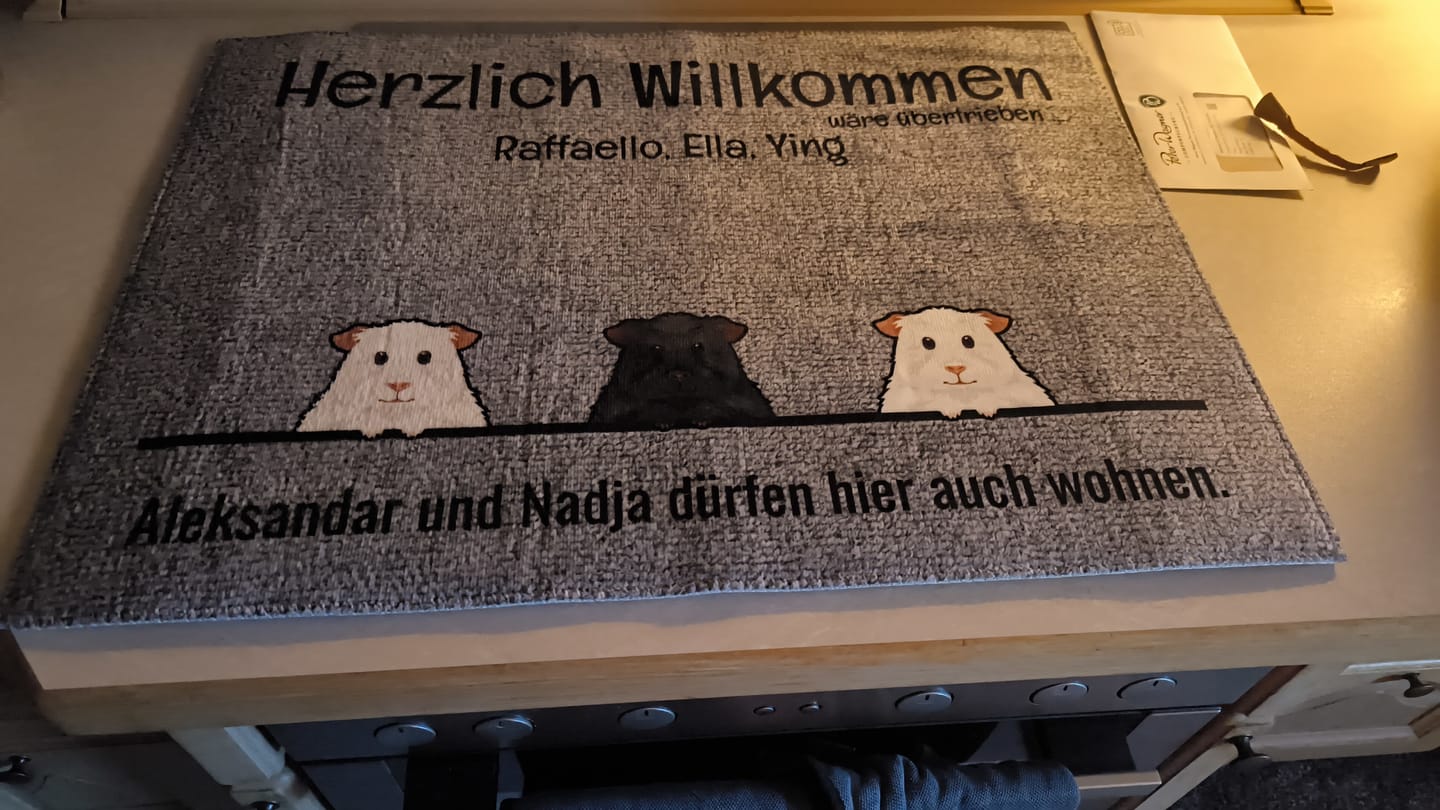 Customer photo review of Personalisierte Fußmatte - Alle meine Fellnasen