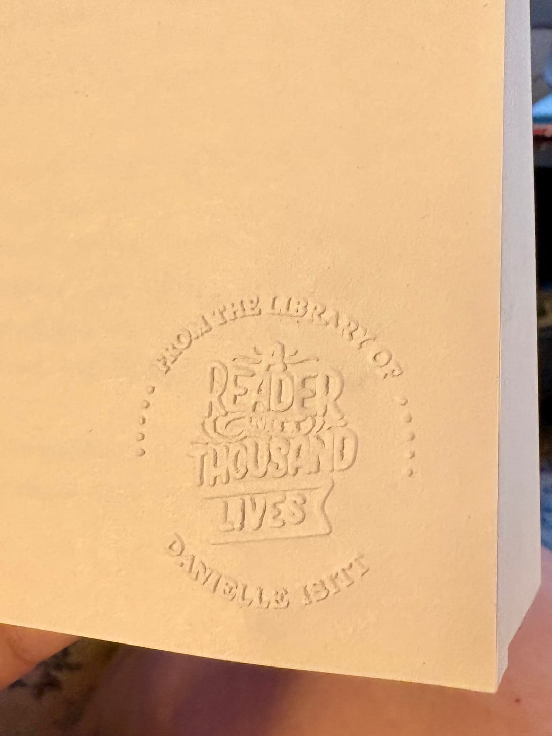 Customer photo review of My Book Embosser – Custom Book Embosser