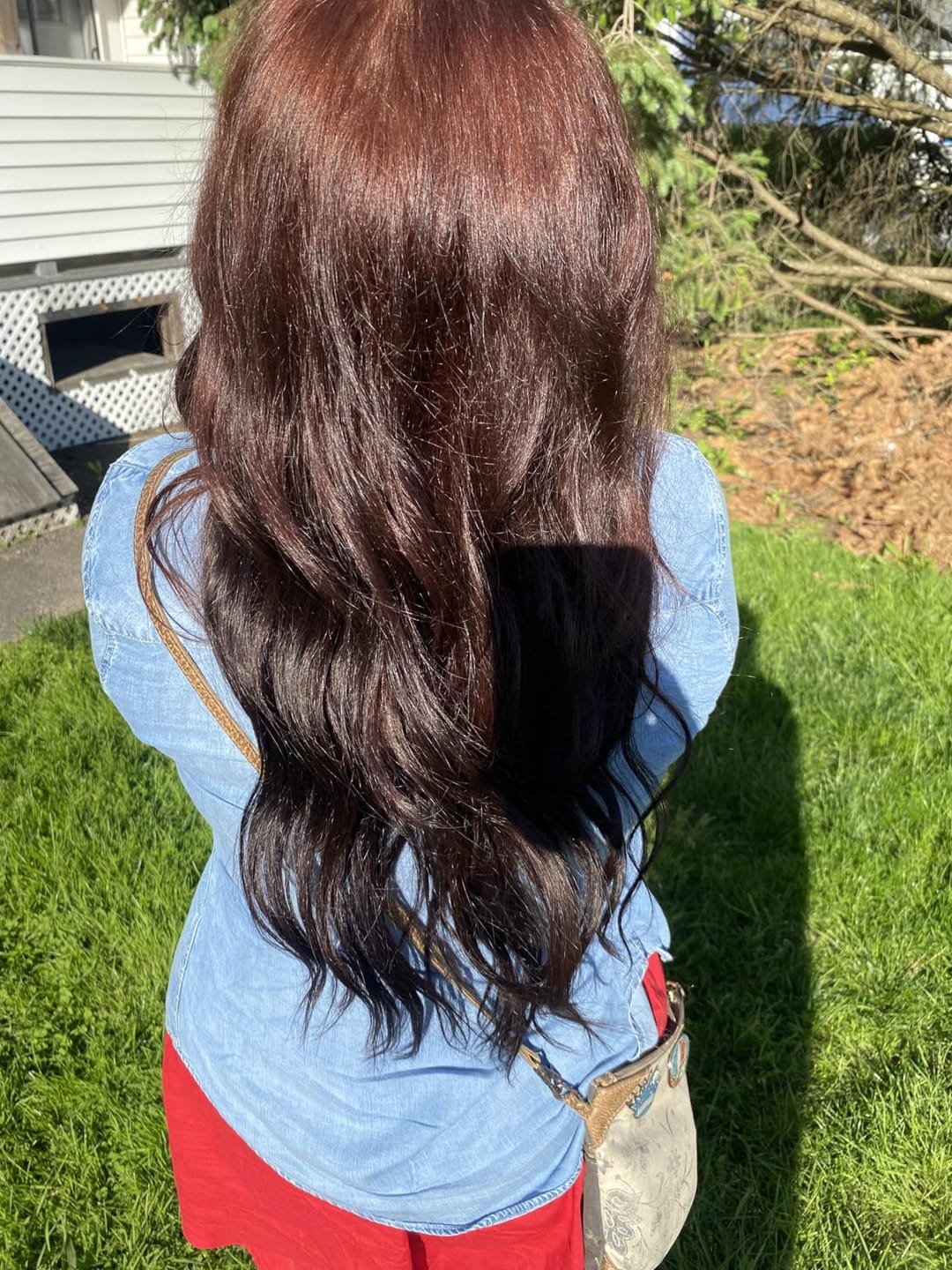 Customer photo review of Darkest Brown Genius Clip In Hair Extensions Seamless Remy Hair #2