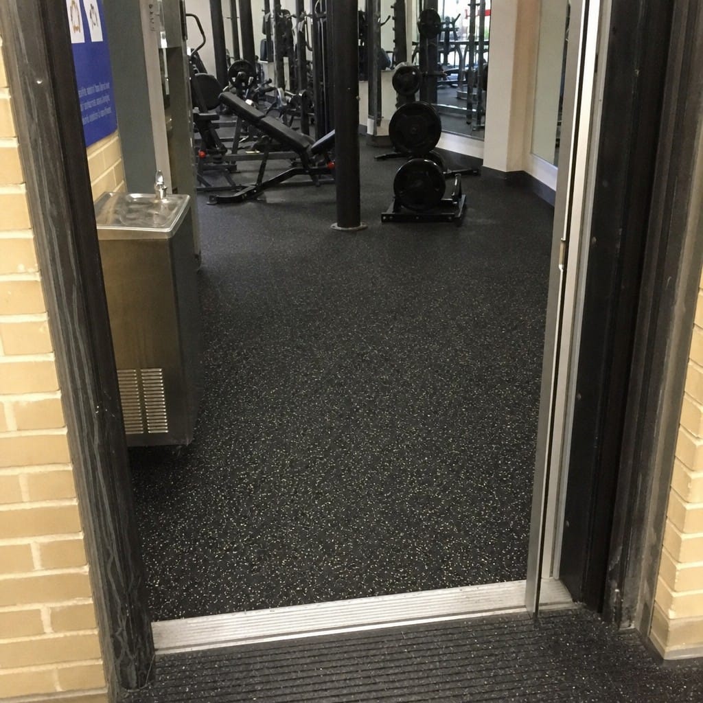 Customer photo review of 12mm Commercial Rubber Gym Tiles | 1m² Per Tile | Blue/Black & White/Black