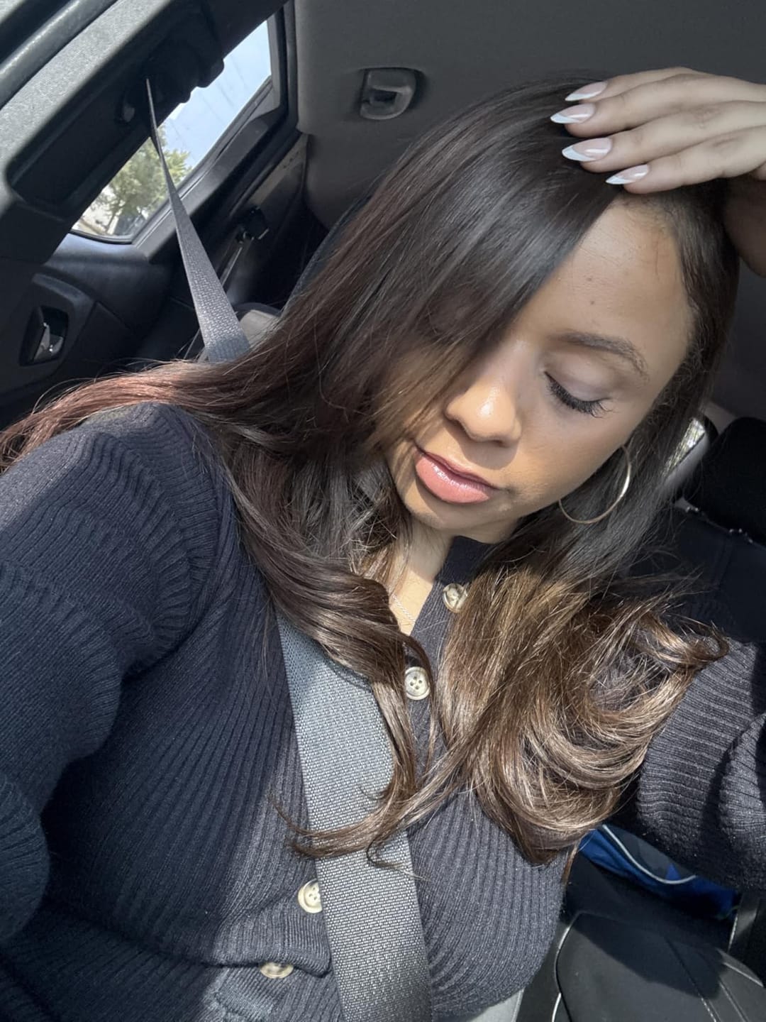 Customer photo review of Darkest Brown Genius Clip In Hair Extensions Seamless Remy Hair #2