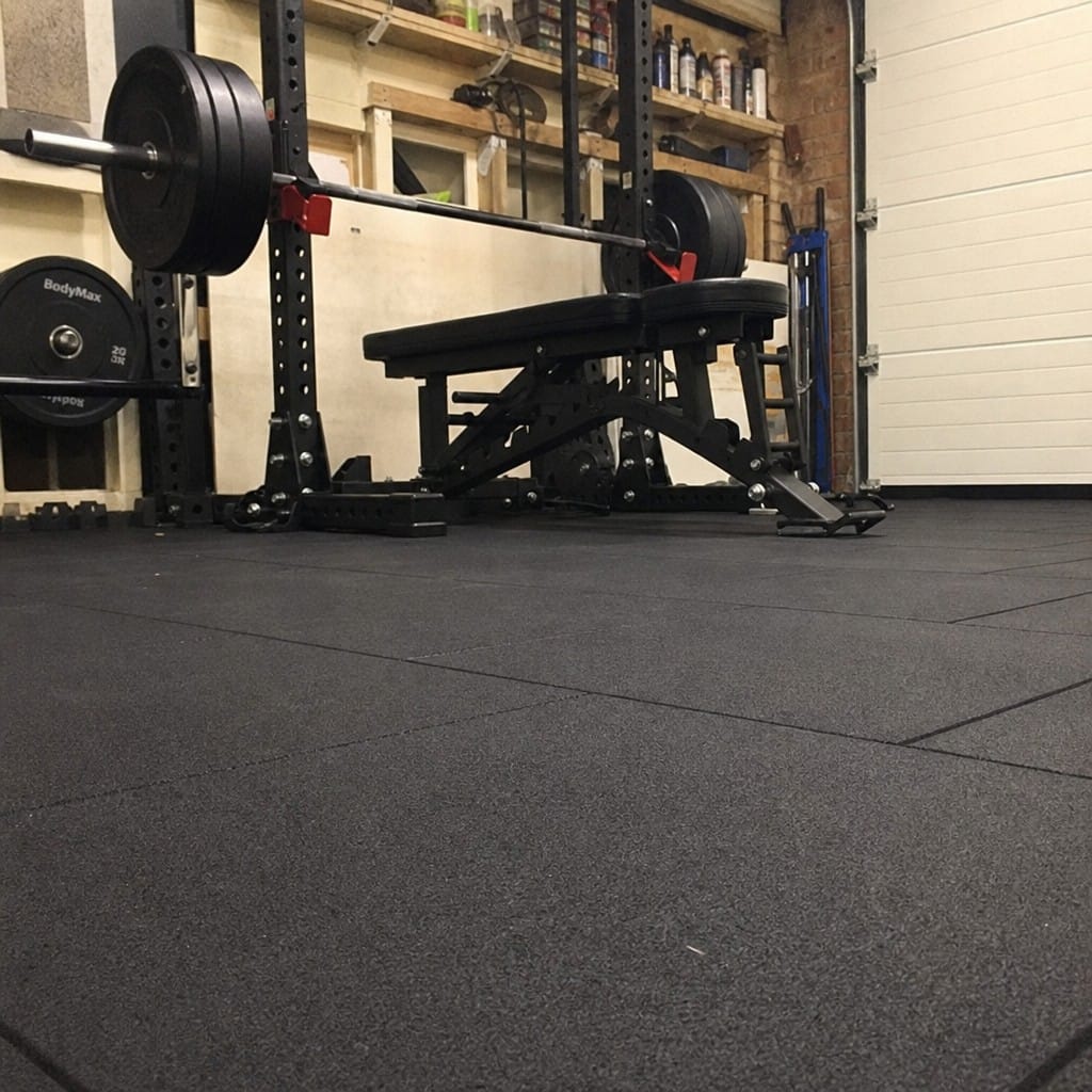 Customer photo review of TitanForce Pro 20mm Rubber Gym Flooring Tiles 100x50cm | Precision Moulded | UK Stock