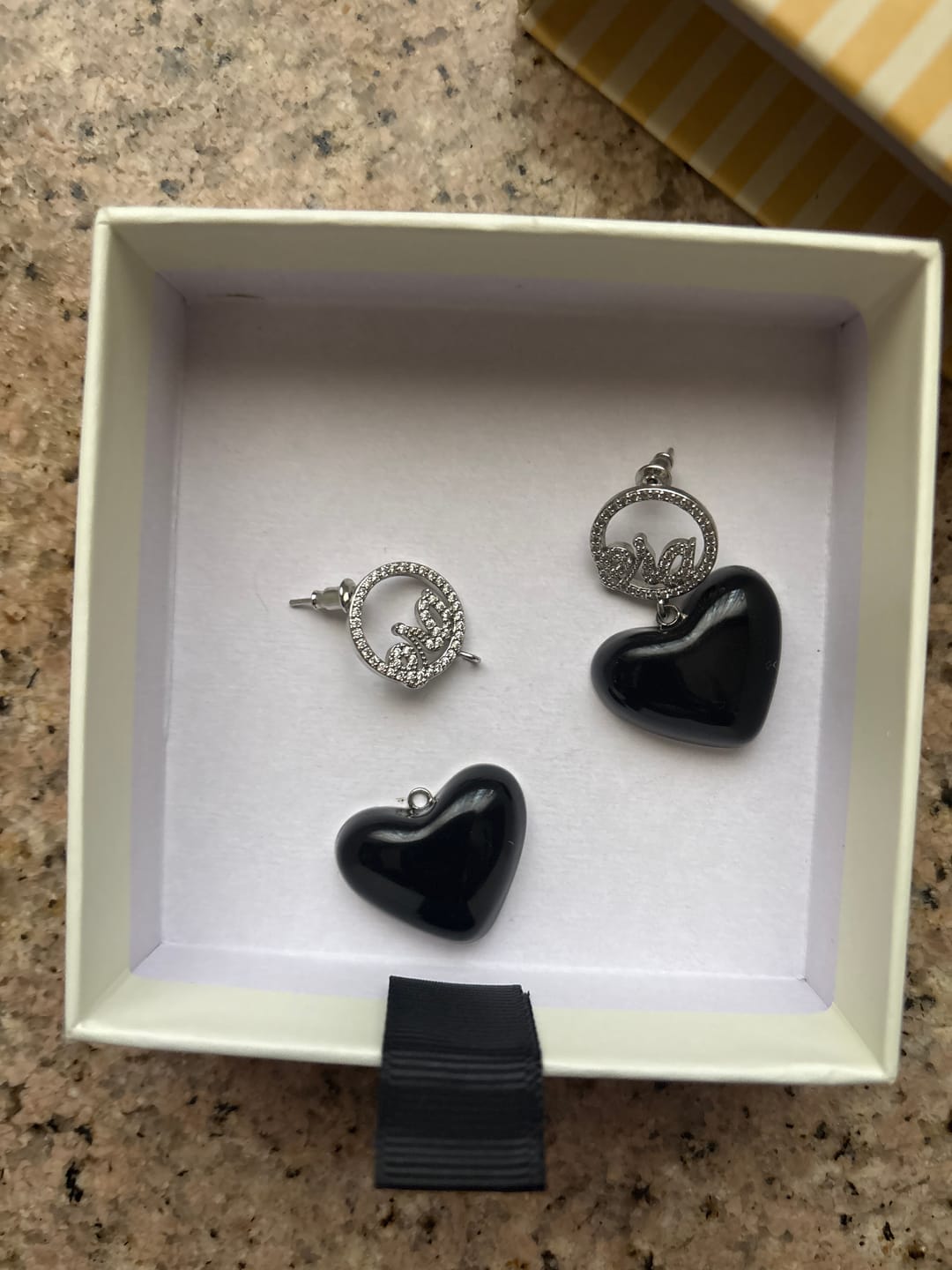 Customer photo review of Black Era Adore Silver Earrings