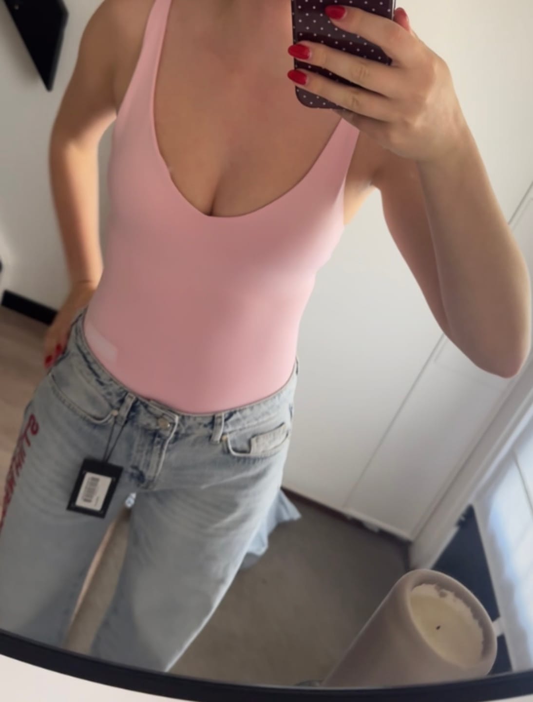 Customer photo review of LABEL BODYSUIT LIGHT PINK