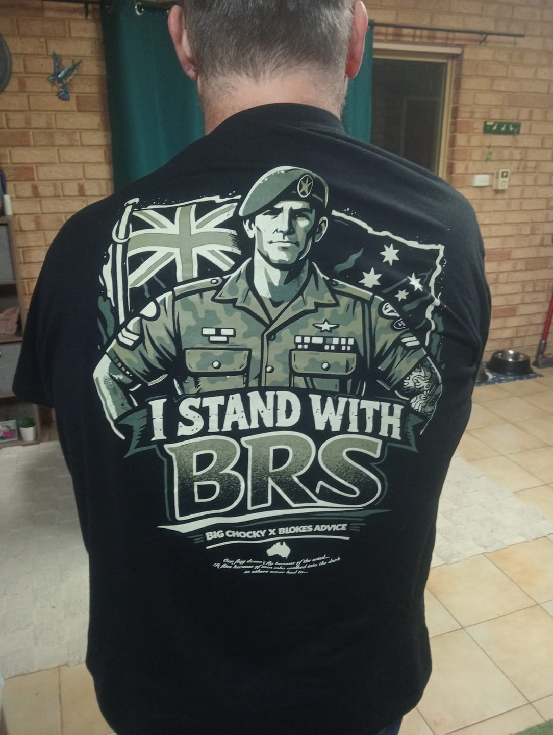 Customer photo review of Big Chocky: Stand With BRS Tee