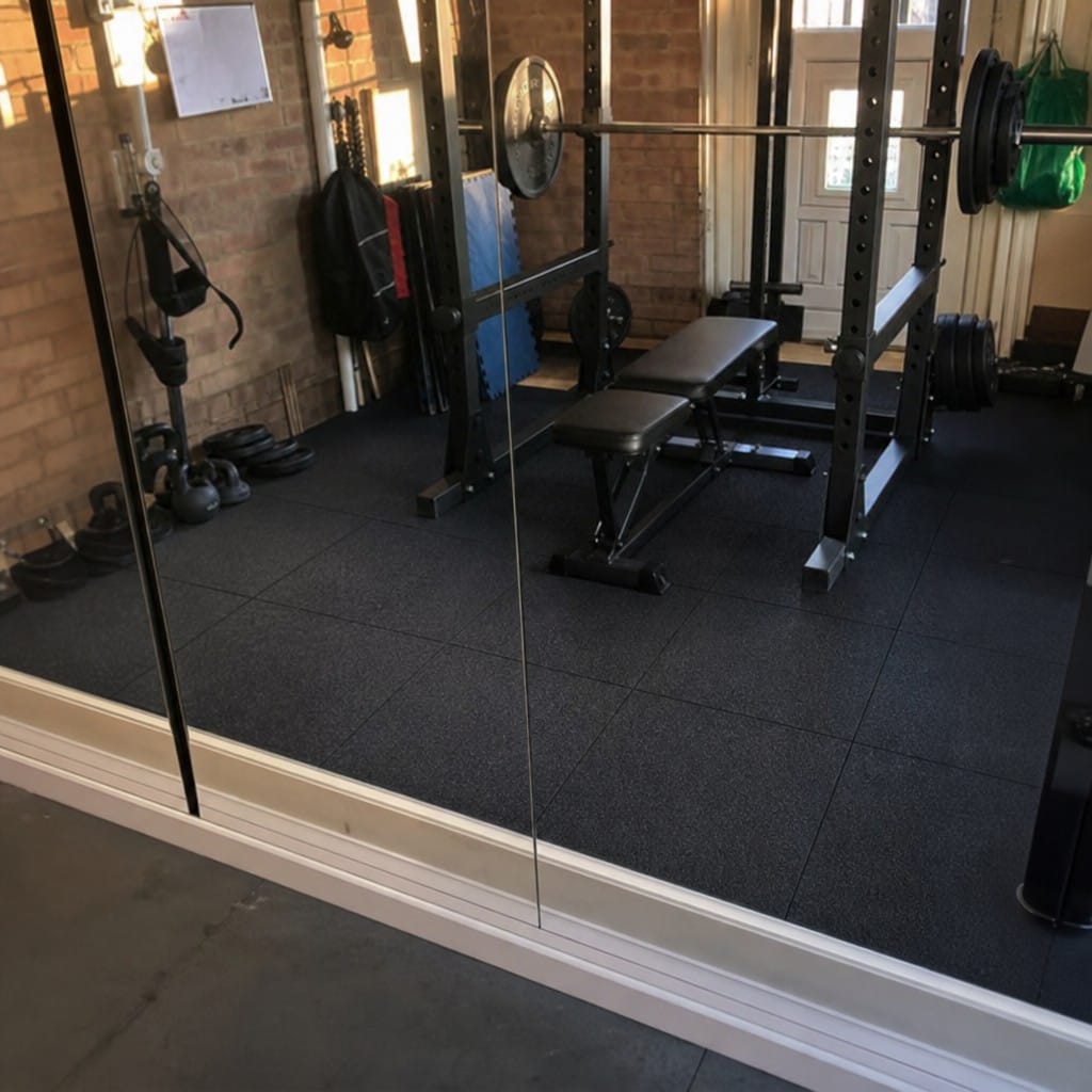 Customer photo review of 20mm Rubber Gym Tiles UK | 1m² Interlocking | 400kg Drop Rated