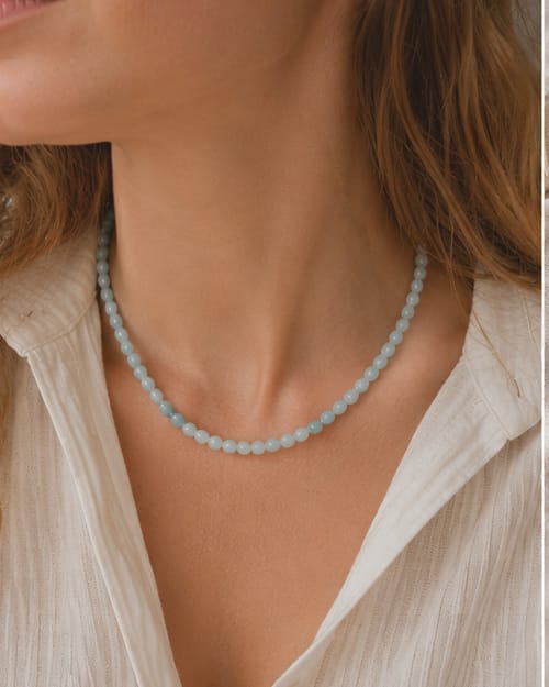 Customer photo review of Amazonite Beaded Necklace