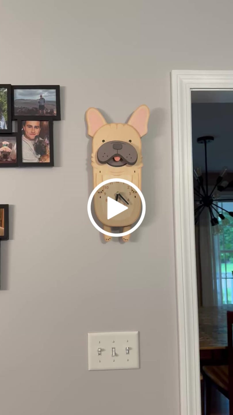 Customer video review of Louie the French Bulldog Pendulum Clock