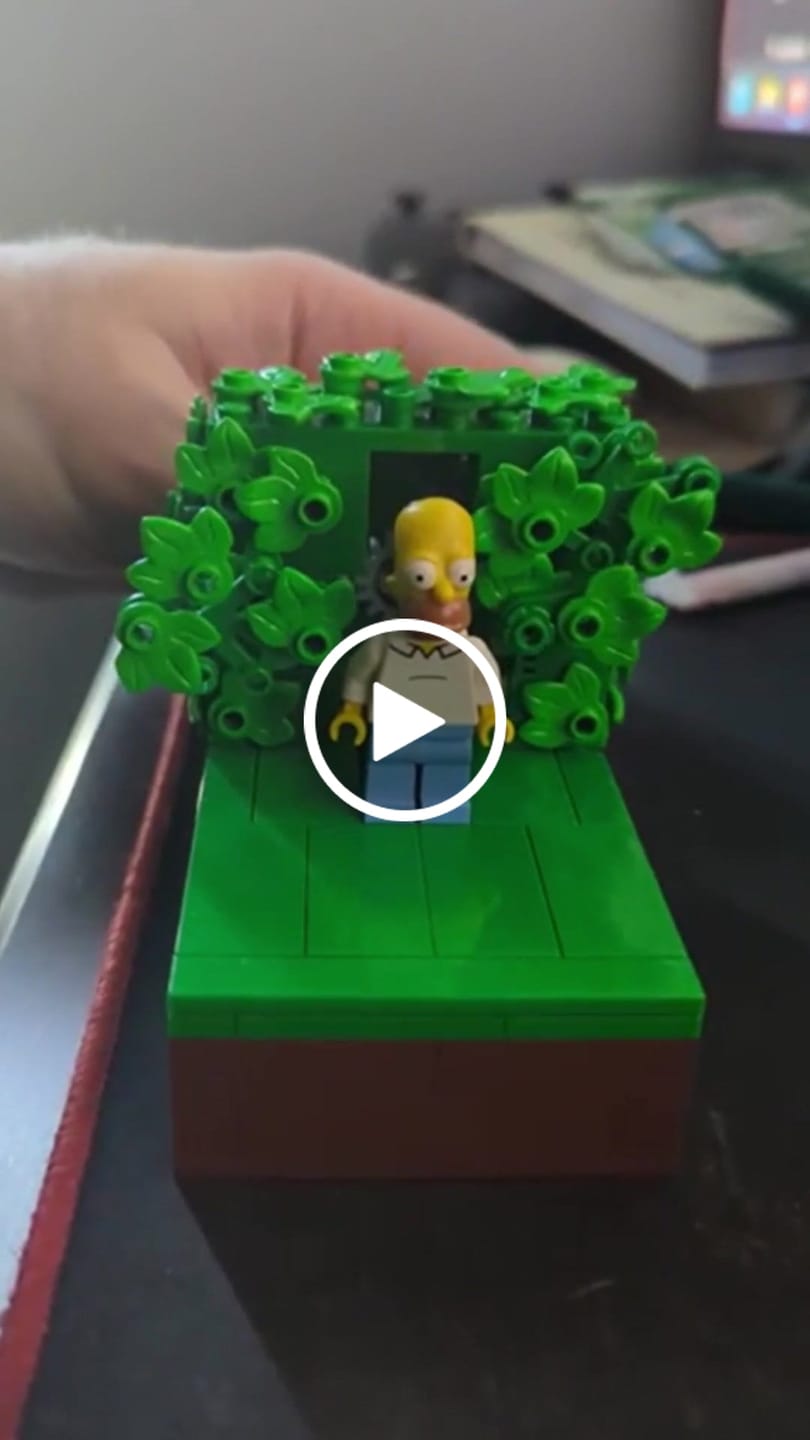 Customer video review of Buildable Homer in the Bushes Display Set