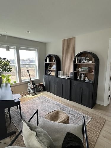 Customer photo review of Bijou 71" Tall Wood Door Bookcase Cabinets (Set of 2)