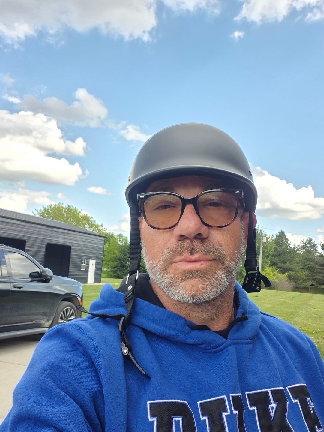 Customer photo review of Smallest & Lightest DOT Polo Helmet- Matte Black