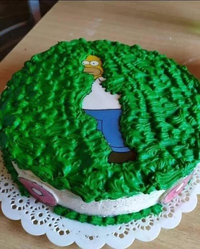 Customer photo review of Homer Bush Cake Topper