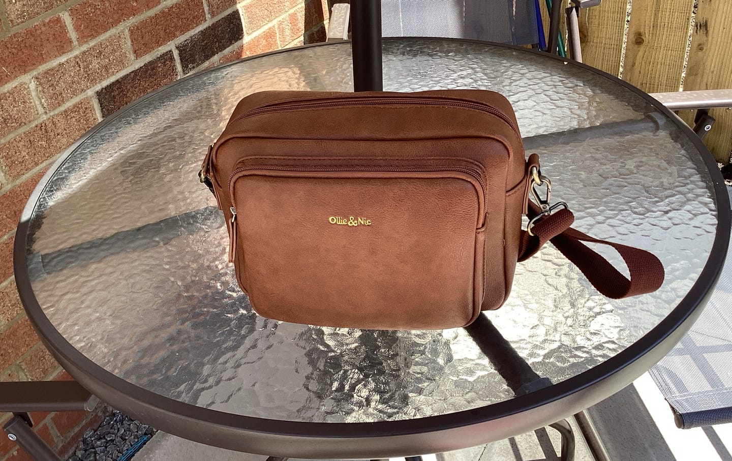 Customer photo review of Bertie Maxi Crossbody - Tan
