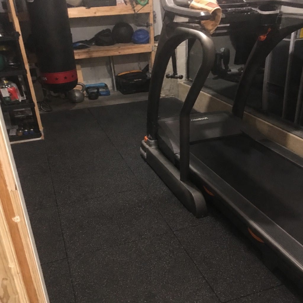 Customer photo review of 30mm Acoustic Rubber Gym Tiles | Soundproof Gym Flooring | 75 dB Noise Reduction | 200kg+ Drop Rated | EN 13893 Certified