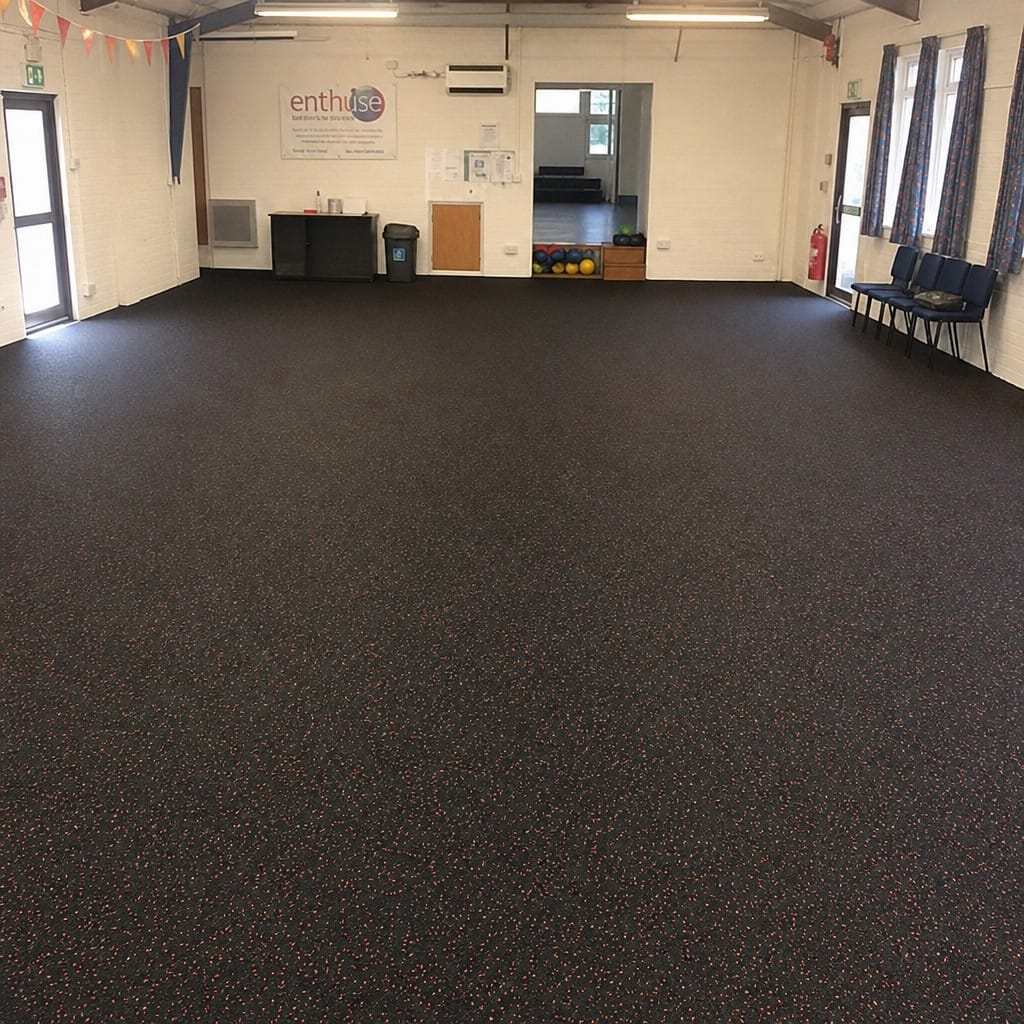 Customer photo review of Rubber Gym Roll UK | Heavy-Duty Crumb Flooring Roll 10m