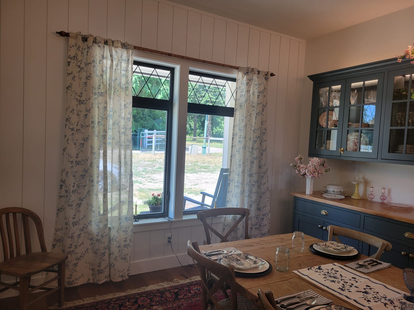 Customer photo review of Vine Blossom Linen Blend Curtains