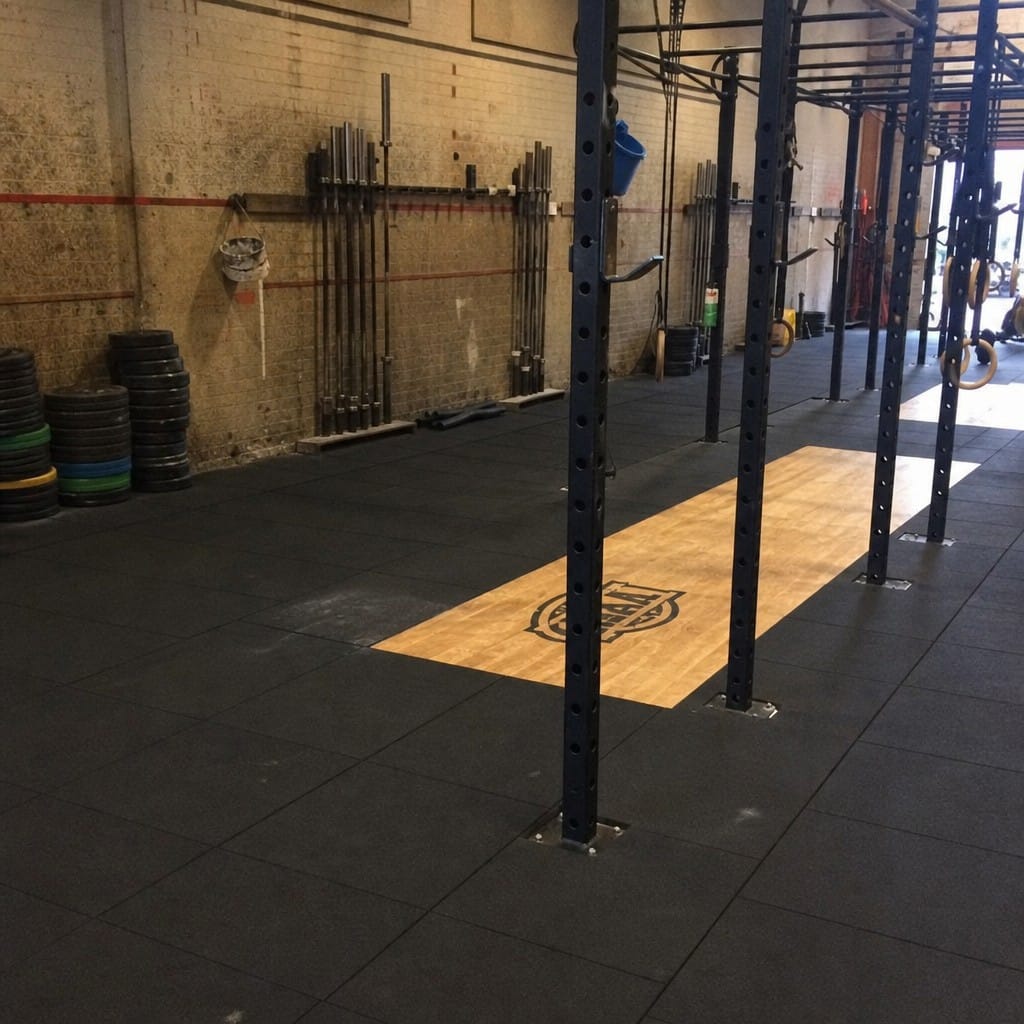 Customer photo review of 30mm Rubber Gym Tiles | Olympic Lifting & CrossFit | 200kg+ Drop Rated