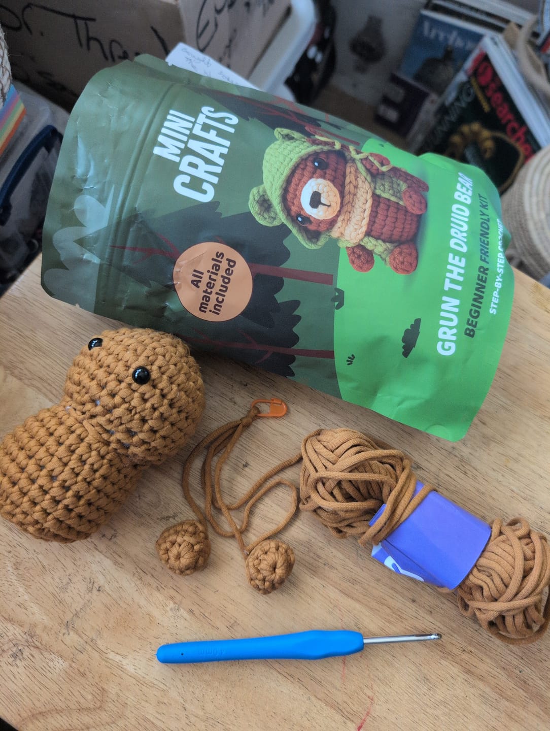 Customer photo review of Grun The Druid Bear Crochet Kit