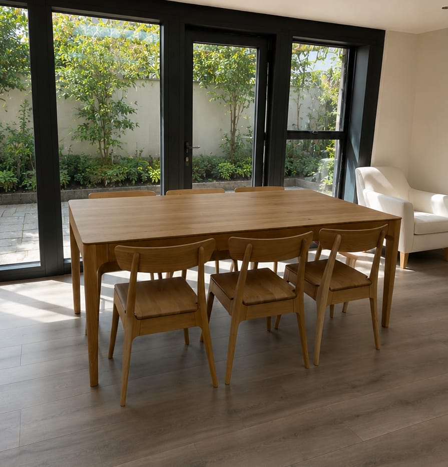 Customer photo review of Cecilia Extendable Oak Dining Table