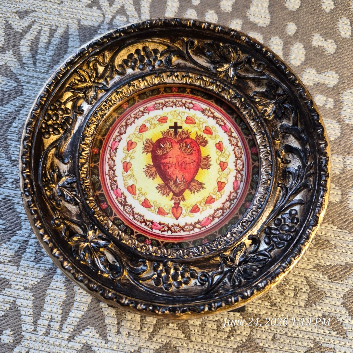 Customer photo review of New! Sacred Heart – Saint Margaret Mary Alacoque’s – Framed 4.25x4.25"