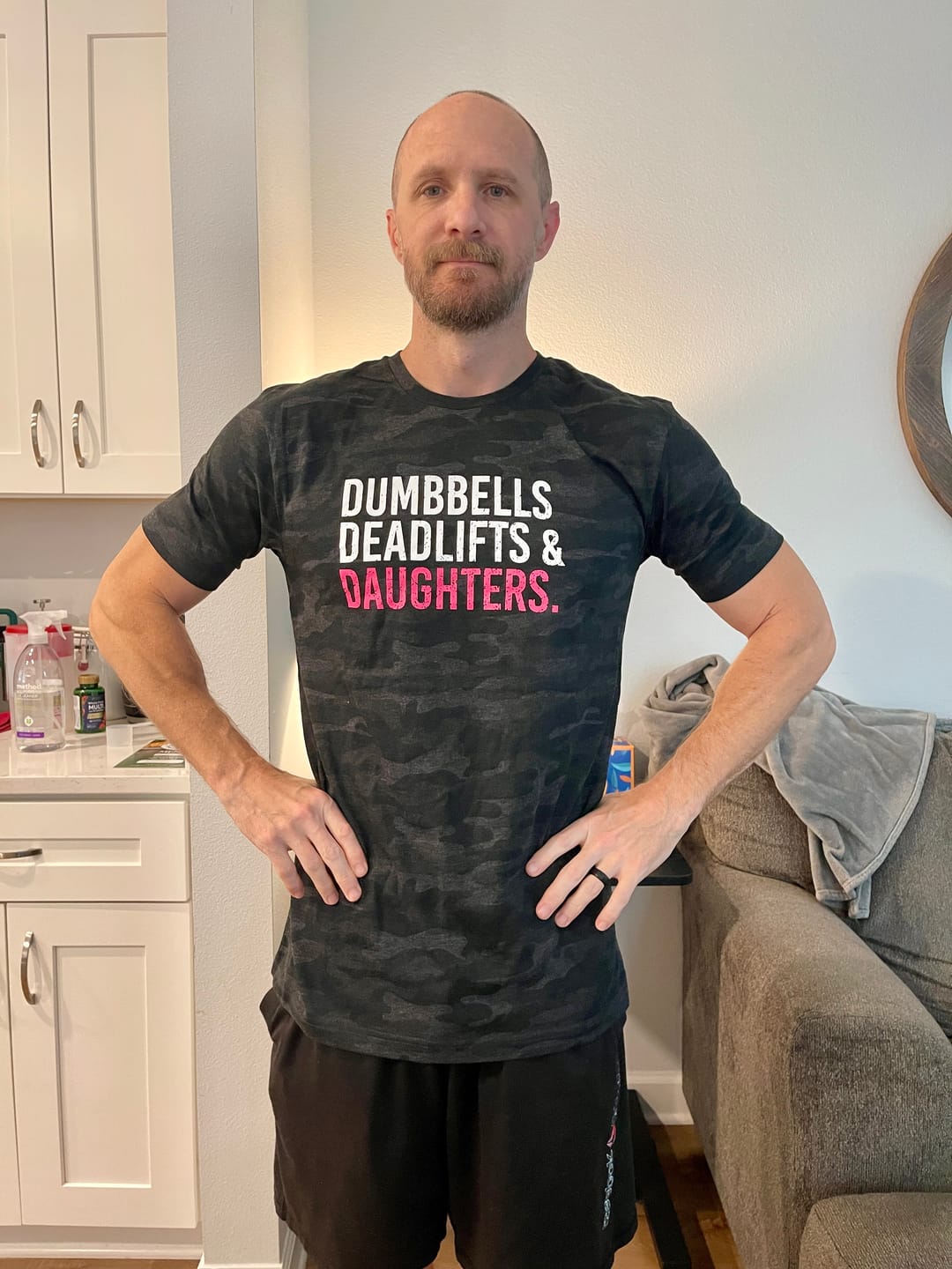 Customer photo review of Dumbbells Deadlifts & Daughters Shirt