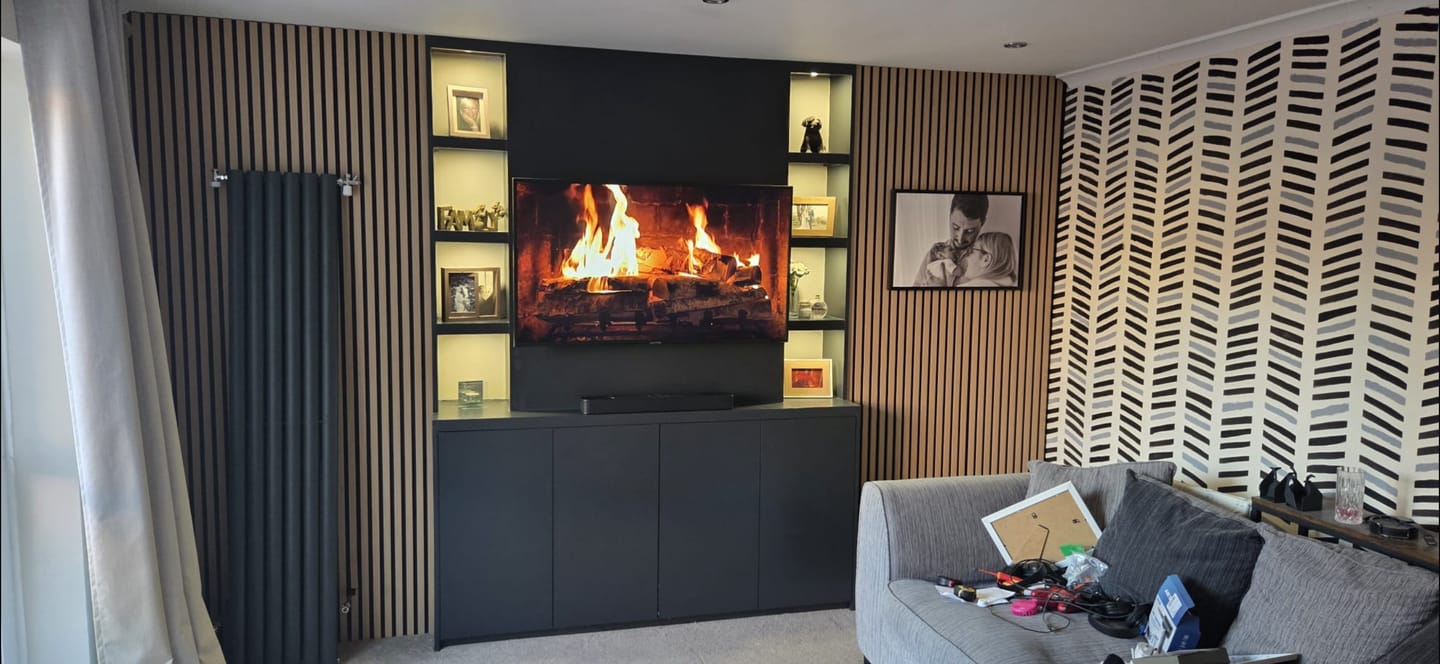 Customer photo review of Premium 3 Sided Wall Panels - 240cm x 60cm (Multiple Colours)