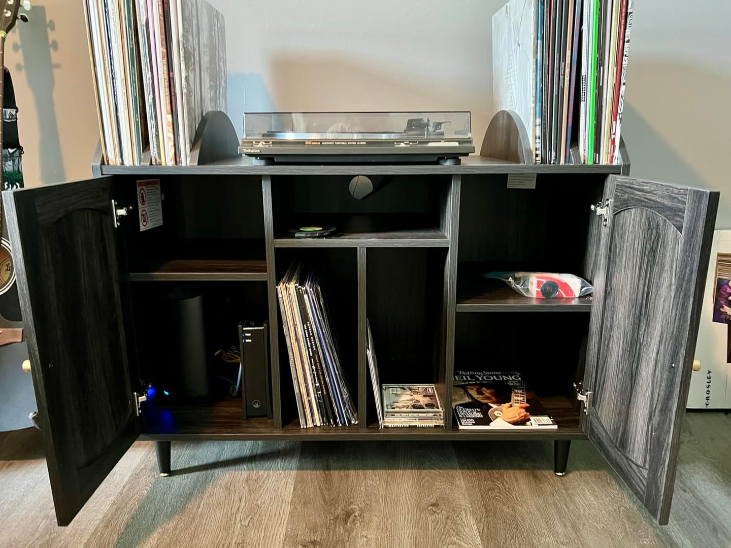 Customer photo review of 38" Rattan Door Record Player Stand