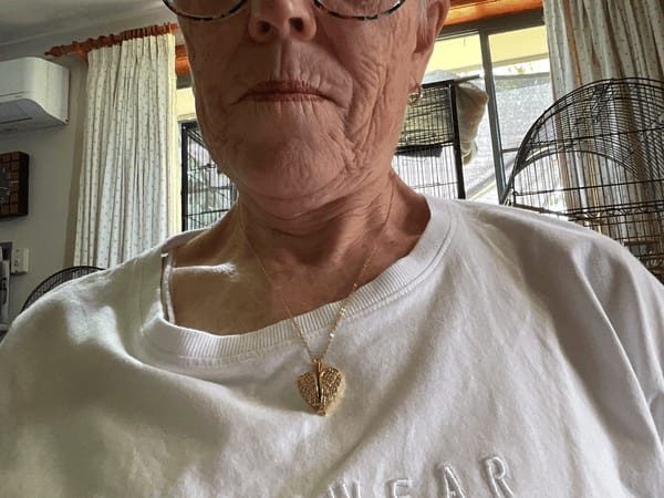 Customer photo review of Custom Angel Wing Photo Locket Necklace