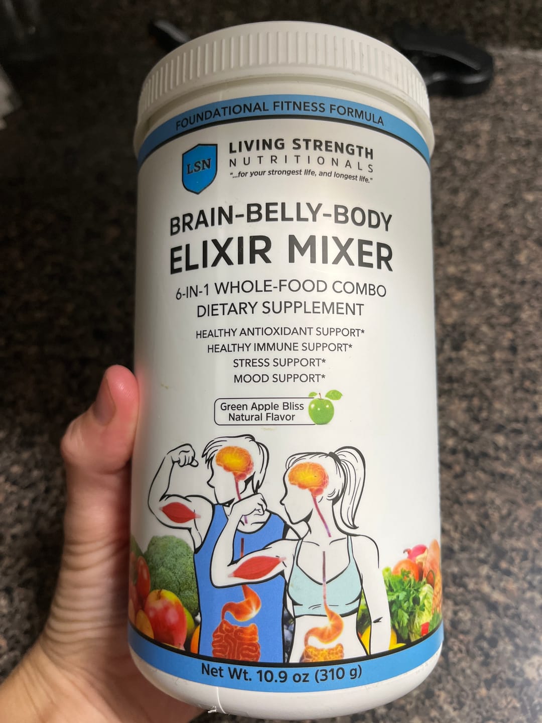 Customer photo review of Brain-Belly-Body Elixir Mixer Powder