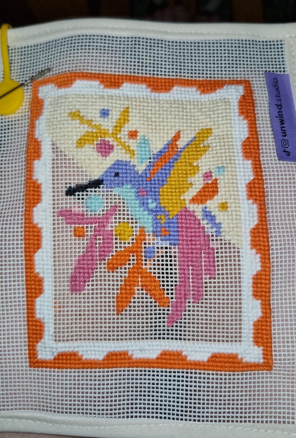 Customer photo review of Hummingbird Stamp Needlepoint Kit