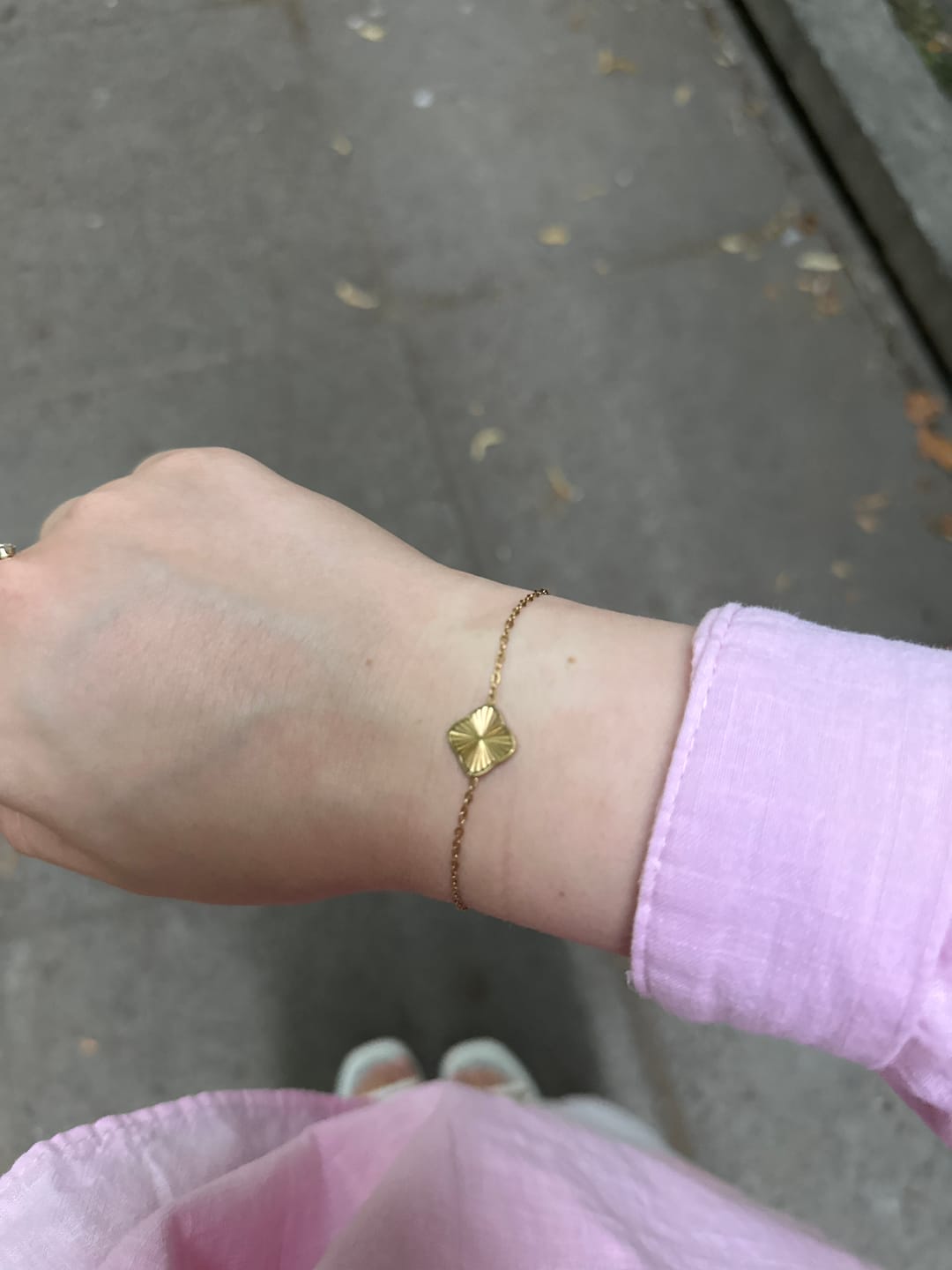 Customer photo review of Flora Gold Bracelet