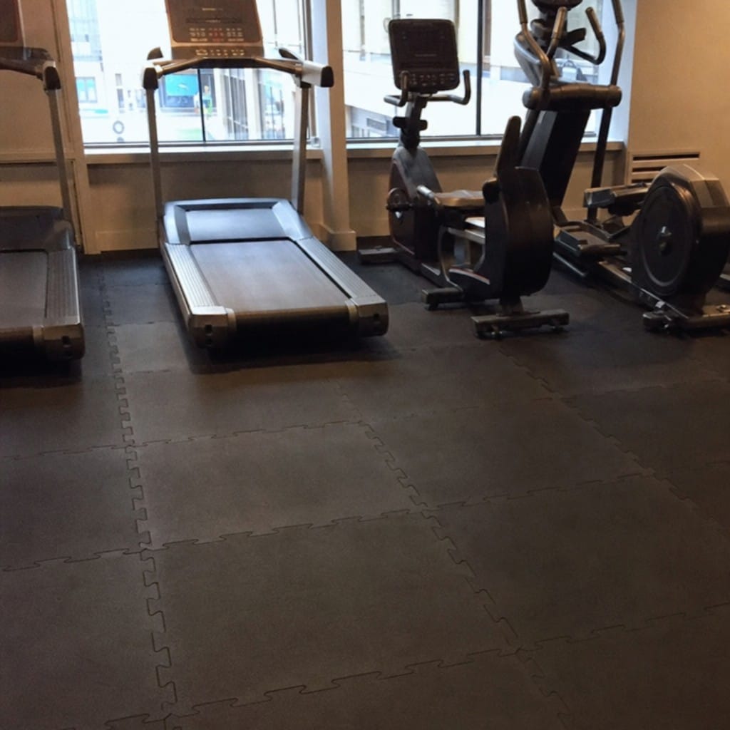 Customer photo review of 16mm Interlocking Rubber Gym Tiles | 500mm × 500mm | EN 13893 Certified | Commercial Grade