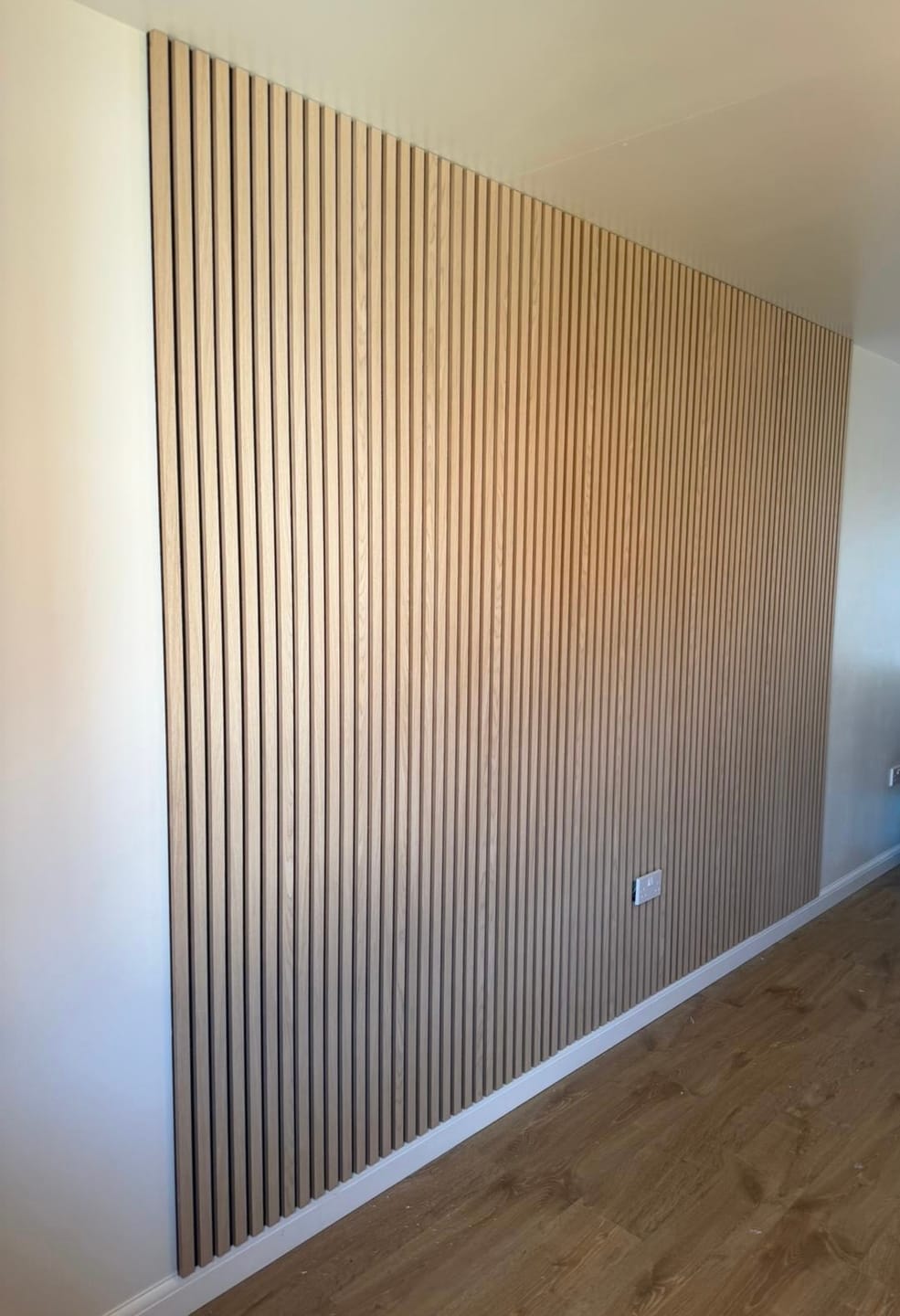Customer photo review of SlatWall Acoustic Natural Oak Slatted Wall Panel