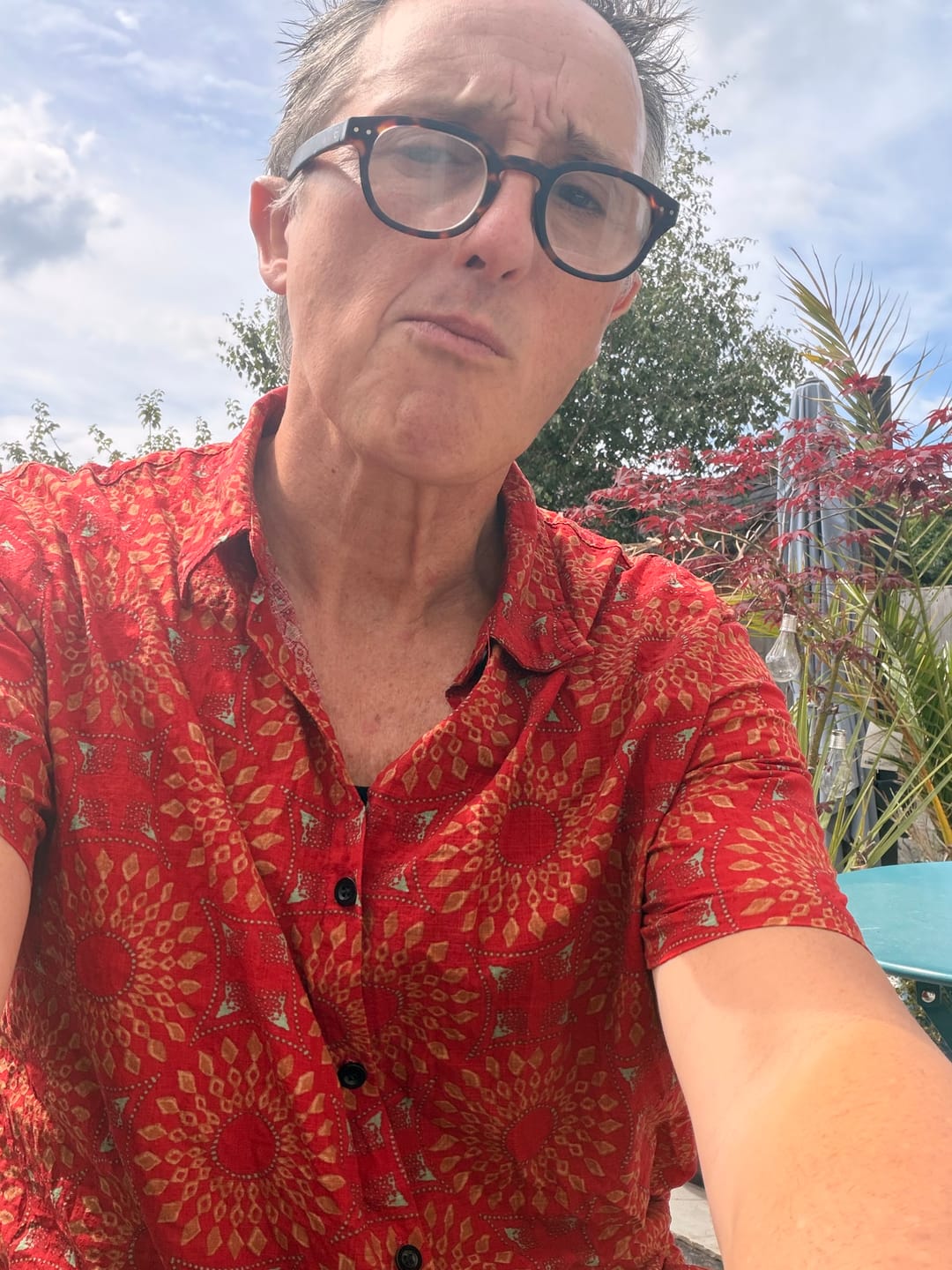 Customer photo review of Men's Cotton Vintage 70s Floral Retro Button Up Green Summer Beach Bohemian Boho Short Sleeve Shirt