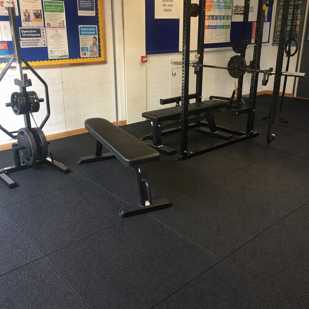 Customer photo review of 20mm Rubber Gym Tiles UK | 1m² Interlocking | 400kg Drop Rated