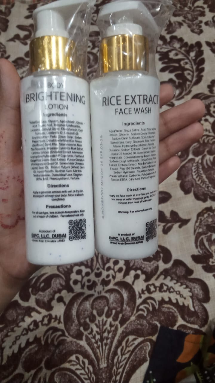 Customer photo review of DazzleSkin Body Hydrating Lotion Double Pack