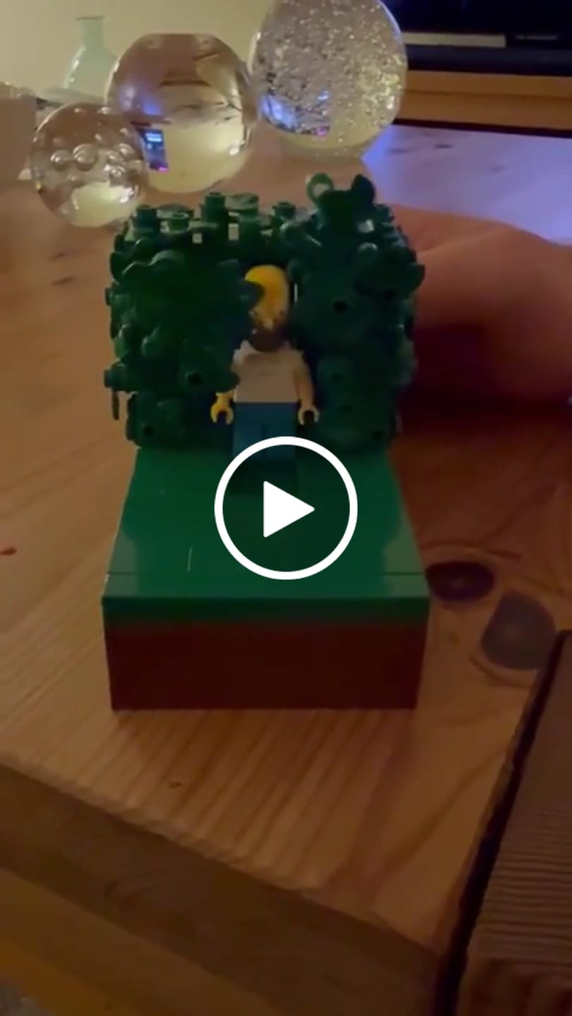 Customer video review of Buildable Homer in the Bushes Display Set