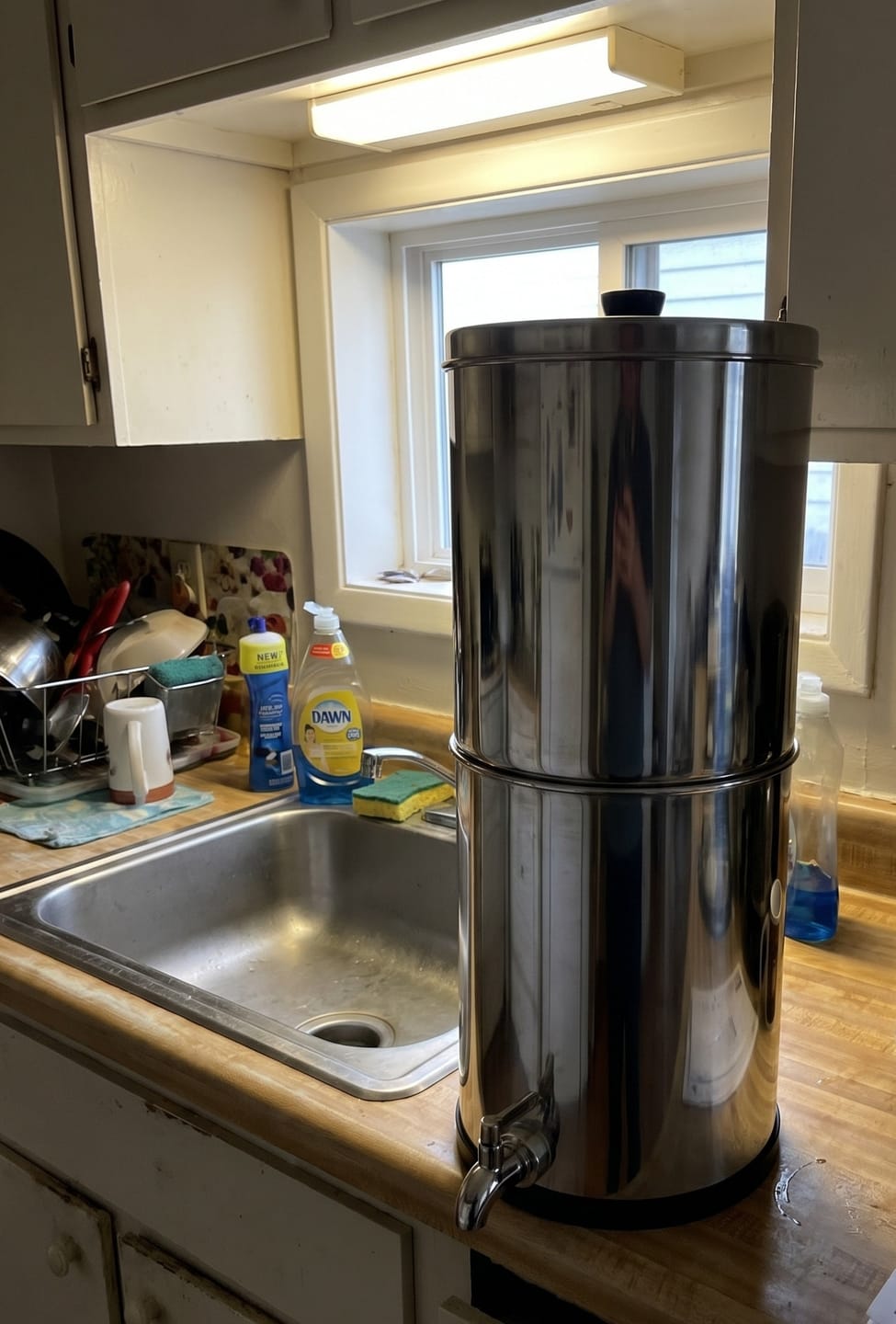 Customer photo review of Big Flow2 Gravity Water Filter System Stainless Steel Countertop 8.5L