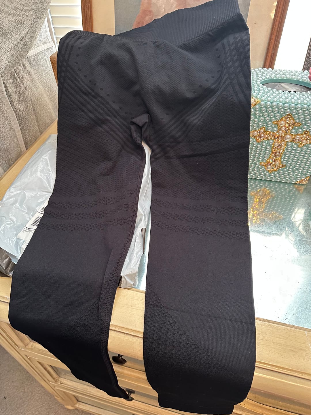 Customer photo review of High Waisted And Hip Lifting Yoga Elastic Quick Drying Tight Pants