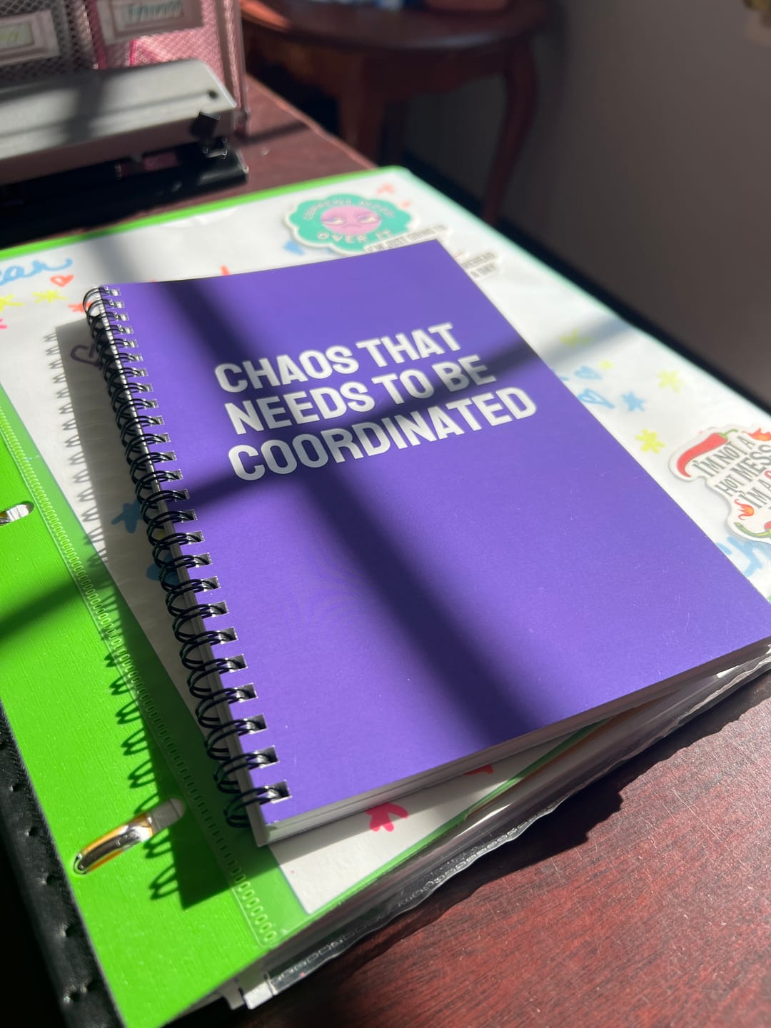 Customer photo review of Chaos That Needs To Be Coordinated Notebook