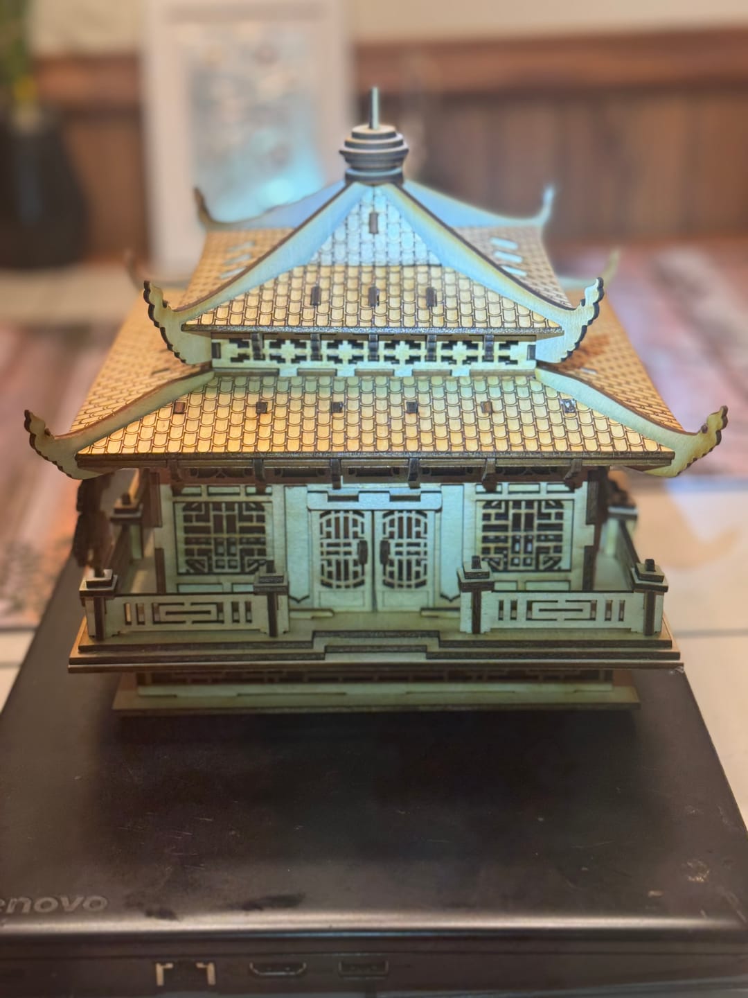 Customer photo review of Japanese Pagoda Candle Holder SVG Laser Cut File
