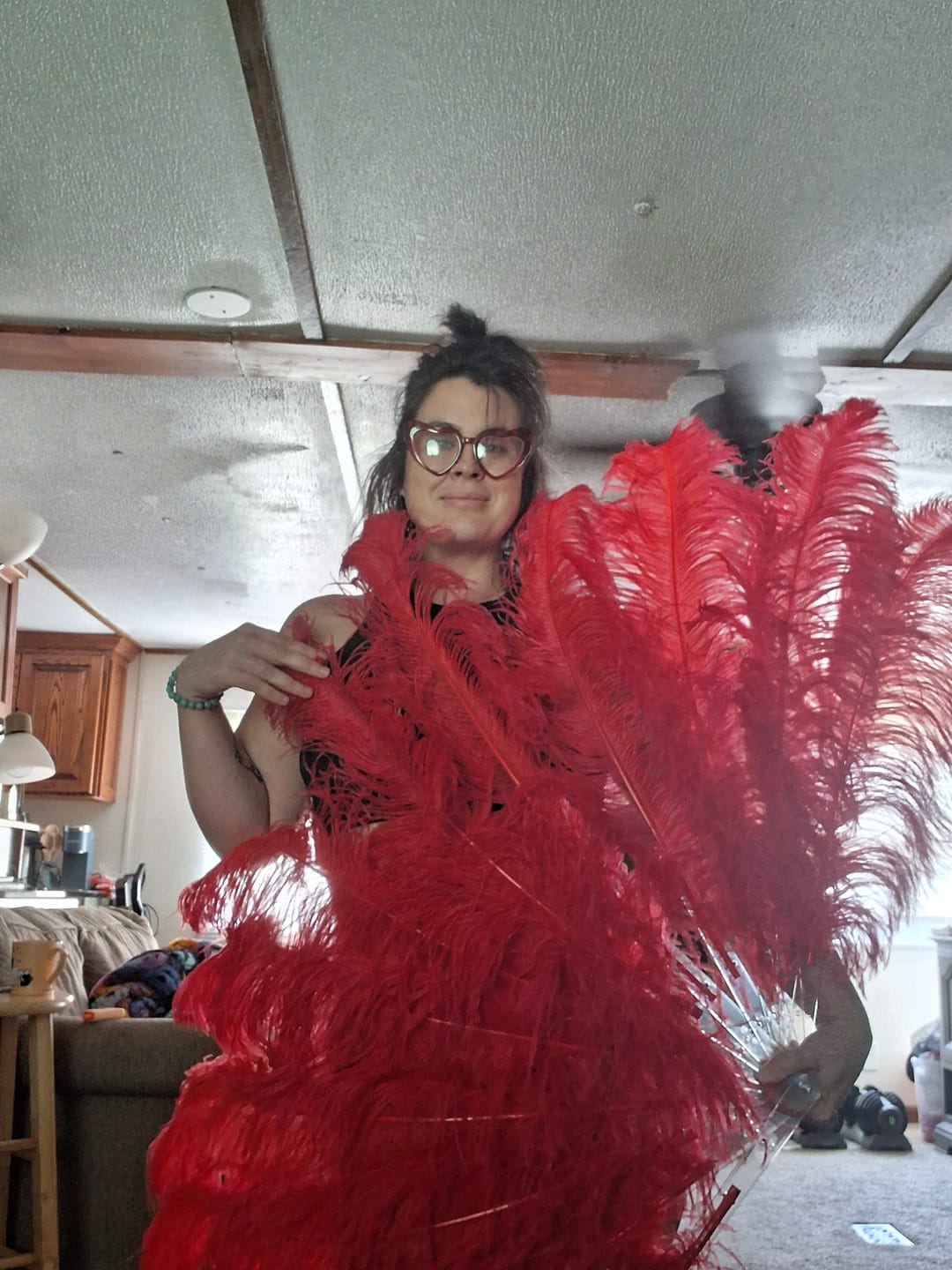 Customer photo review of Fancy Burlesque Fan - Single Layer