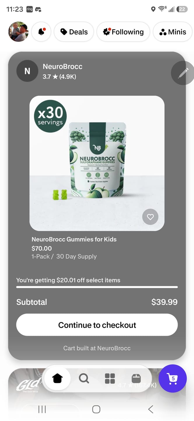 Customer photo review of NeuroBrocc Gummies for Kids