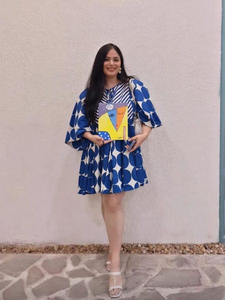 Customer photo review of Audrey Cotton Midi Dress